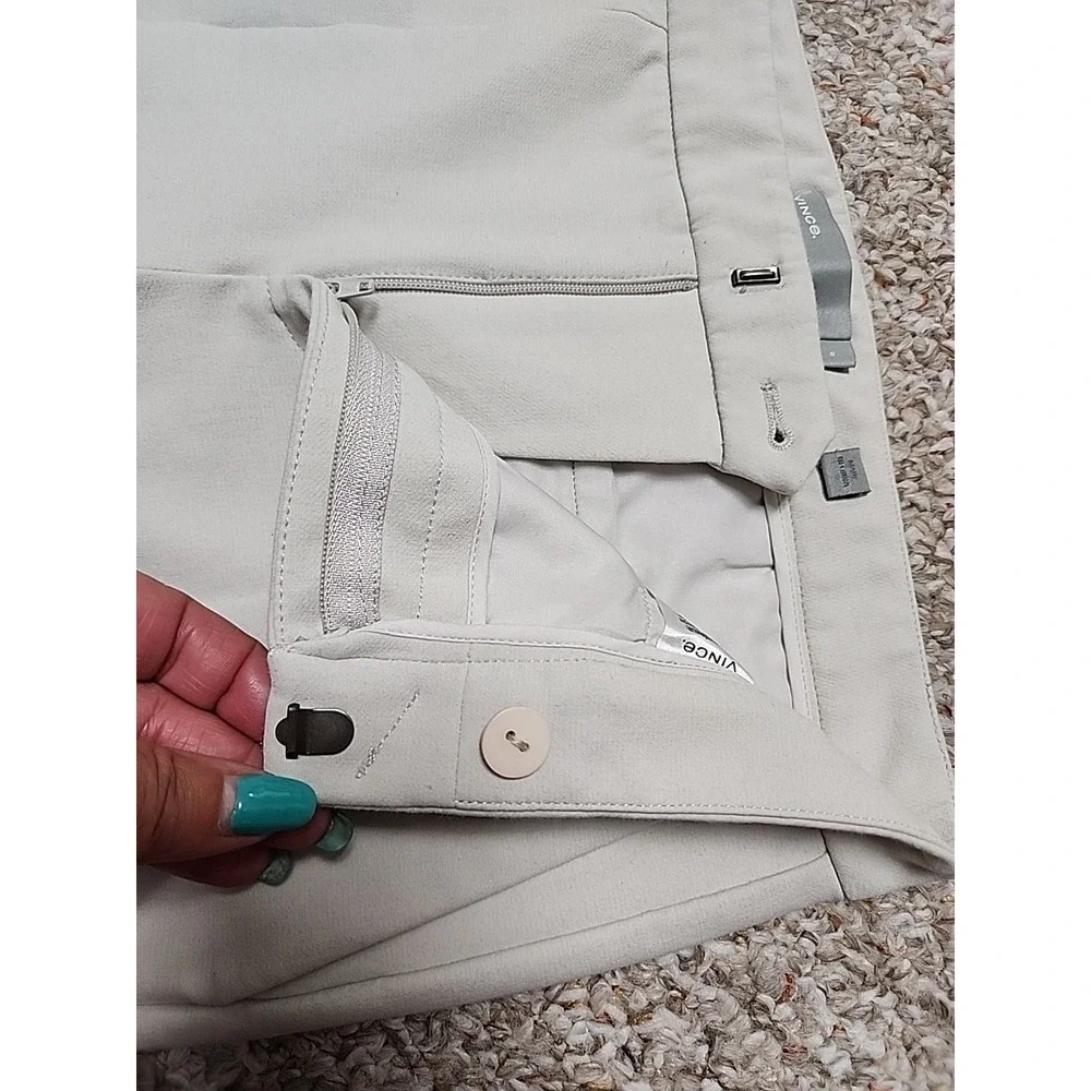 Vince Stitch Front /Back Seam Ponte Stretch Ankle Pant Size 0 Beige